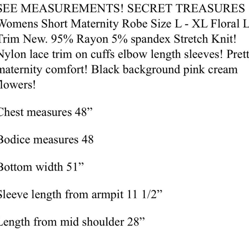 Secret Treasures Black Satin Robe with Pink Rose Print - Picture 3 of 3